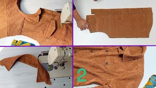 Sewing chemise is very easy 2️⃣ من السهل جداً خياطة شميز رائع  خياطة شوميز للمحجبات  縫製 [upl. by Kristopher103]