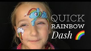 Rainbow Dash Face Paint for LONG lines [upl. by Nodnal945]