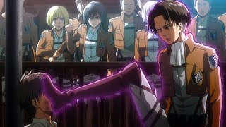 Levi beats up Eren  Trial of Eren ENG DUBBED [upl. by Tadich]