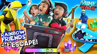 Rainbow Friends Mine Race Escape NEW Roblox Game FGTeeV Challenge [upl. by Sherrer326]