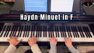 Minuet in F by Haydn  Piano Four Hands [upl. by Aicinoid690]