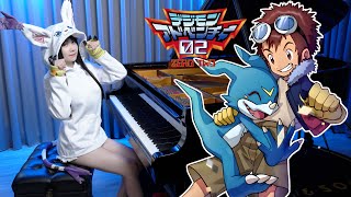 DIGIMON ADVENTURE 02 PIANO MEDLEY「Akai Shougeki  Brave Heart  Break Up  Beat Hit」Rus Piano [upl. by Nelyaw212]