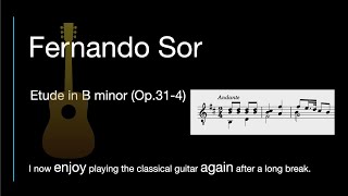 Fernando Sor  Etude in B minor Op31 No4 Andante [upl. by Remus]