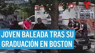 Joven baleada después de su graduación en Boston [upl. by Reace]