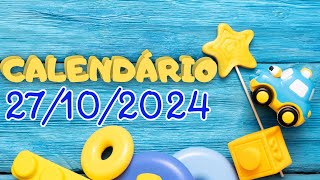 CALENDÁRIO DE 27 DE OUTUBRO DE 2024 ALUNONOTADEZ10 ensinofundamental [upl. by Hakilam187]