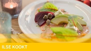 Gemarineerde zalm met avocado [upl. by Viddah]