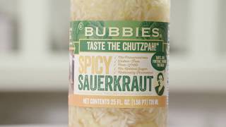 Bubbies Taste The Chutzpah Spicy Sauerkraut  Product Spotlight  Bubbiescom [upl. by Alyar]