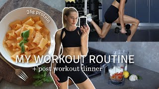 Workout Routine  What I Eat  Quick  Easy High Protein Dinner Recipe [upl. by Nirtiac120]