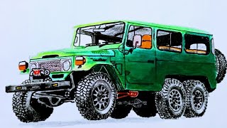 MENGGAMBAR TOYOTA HARDTOP LAND CRUISER 6X6 [upl. by Lahcear50]