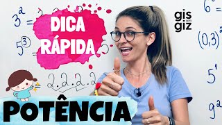 POTÊNCIA  Dica RÁPIDA COMO CALCULAR POTÊNCIA   POTENCIAÇÃO 6 ANO  Matemática Básica \Prof Gis [upl. by Merissa]