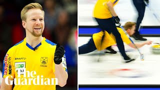 Best shot in history Niklas Edin stuns with spin at World Curling Championship [upl. by Beitnes]