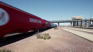 BNSF Heritage 1 leads the Covered Hopper in Barstow [upl. by Pompea353]