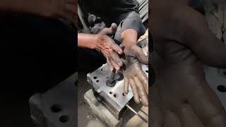 Cylinder valve seat grinding with emery  Engine head valves seats grinding with emery shorts [upl. by Adiana]