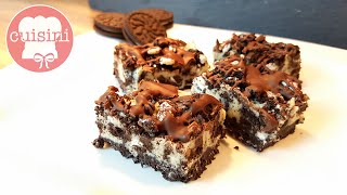 OREO Cheesecake Bars  Pinterest Rezepte  NO BAKE Kuchen Riegel aus 5 Zutaten  CUISINI [upl. by Jecho934]