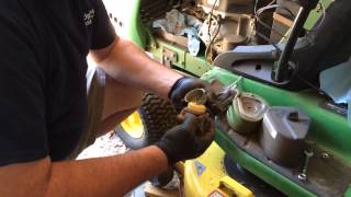 How to Clean Lawnmower Carburetor John Deere LT155 [upl. by Olram]