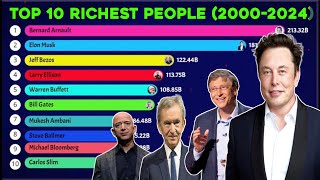 Top 10 Richest People in the World  The Wealth Journey 20002024 [upl. by Bautram]