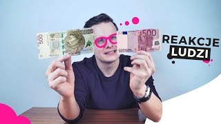 BANKNOT 500 zł vs 500 EURO  REAKCJE LUDZI [upl. by Lief]