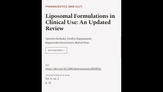 Liposomal Formulations in Clinical Use An Updated Review  RTCLTV [upl. by Cathleen]