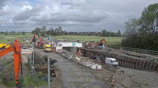 Timelapse  Inrijden tunneldek Winsum en andere werkzaamheden [upl. by Ricky547]