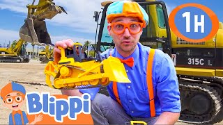 Blippi Explores an Excavator  1 HOUR BEST OF BLIPPI  Educational Videos for Kids  Blippi Toys [upl. by Akeenahs]