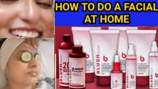 BLUSH THE FACE PROFESSIONAL Facial8 Steps Brightening Facial kitHow to do Facial at Home [upl. by Rena]