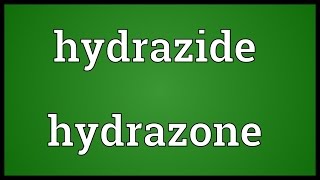 Hydrazide hydrazone Meaning [upl. by Airetas]