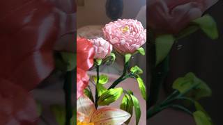 Magical Dreamy ribbon Lily Flowers 💐 ribboncraft diy youtubeshorts viralvideo ribbonart [upl. by Graves876]