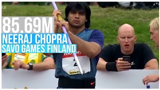 Neeraj Chopra Threw 8569M in Savo Games at Lapinlahti Finland🇫🇮 [upl. by Delila]