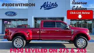 RAPID RED Ford F450 Platinum RESERVE Edition Leveled on 37s amp 24s 2021 Custom Review Ride with RON [upl. by Rabah784]