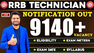 RAILWAY TECHNICIAN 2024 Notification Out  9144 Vacancy  TECHNICIAN GRADE 1 amp 3 Notification Out [upl. by Eloci]