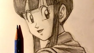 ASMR  Pencil Drawing 14  Dragon Ball ChiChi Request [upl. by Gass]