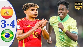 Spain vs Brazil  FINALISSIMA 2024  Highlights amp All Goals  Lamine Yamal 2 Goals Endrick 2 Goals [upl. by Craner]