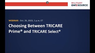 Choosing Between TRICARE Prime and TRICARE Select [upl. by Isacco929]