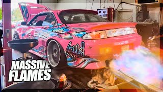 My S14 Drift Car Shoots MASSIVE Flames [upl. by Joris]