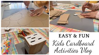 Easy Cardboard Activities for Kids Recycling Cardboard Boxes to make activities for my toddler [upl. by Zinn]