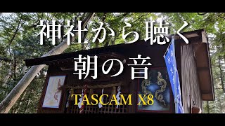 田舎の小さい神社で聴く夏の朝の音【TASCAM X8】Morning sounds heard at a small rural shrine [upl. by Bathesda]