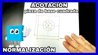 ACOTACIÓN  ¿Cómo acotar figura de  base cuadrada🟨  ❓ CUADRADOS Y CÍRCULOS [upl. by Aikemat844]