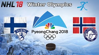 Winter Olympics 2018  Finland vs Norway  Group C  NHL 18 [upl. by Standish]