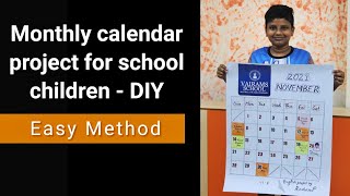 DIY  Monthly calendar project for school children  english project [upl. by Kirch623]