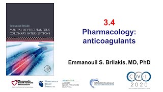 34 Manual of PCI  Pharmacology anticoagulation [upl. by Illib30]