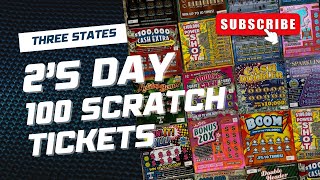 2’sDay 100 LOTTERY SCRATCH TICKETS LIVE [upl. by Yrdnal]