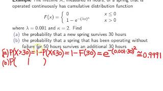 Weibull distribution  Example 1 [upl. by Egor]