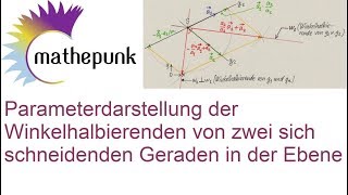 Parameterdarstellung der Winkelhalbierenden von zwei sich schneidenden Geraden in der Ebene [upl. by Wilton]