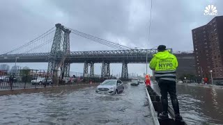 New York City drenched by heavy rains and flooding [upl. by Roybn808]