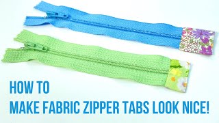 How To Sew Zipper Tab Ends  Easy and Neat Finish Zipper Tabs [upl. by Fawna]