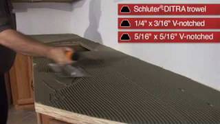 Schluter® Countertop System Installation Segment 1 PlywoodDITRA [upl. by Aneroc]