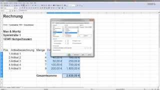 Einfache Rechnung erstellen  MwSt mit Excel oder Open Office Calc [upl. by Ocsecnarf]