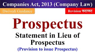 Prospectus company law Statements in view of Prospectus provision to issue prospectus companies [upl. by Beret]