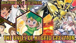 Digimon TCG  BT13 Meta  The Unity of Hybrid Greymon  Yellow Hybrid Deck Profile [upl. by Marilla]