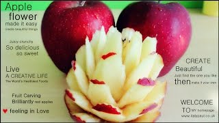 How to Make Apple Flowers  Apple Art  Fruit Carving Apple Rose Garnishes [upl. by Aphrodite133]